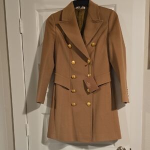 Sophisticated Camel Double-Breasted Trench Coat